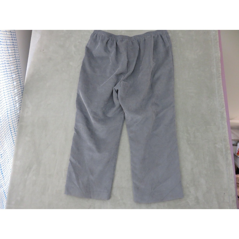 Alfred Dunner Woman Gray Corduroy Pull On Pants Plus‎ Size 20W Straight Elastic - Picture 8 of 10